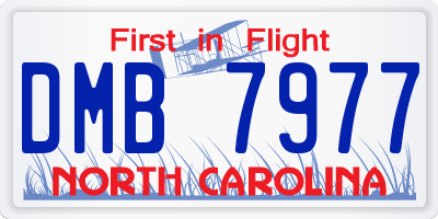 NC license plate DMB7977