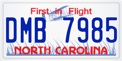 NC license plate DMB7985