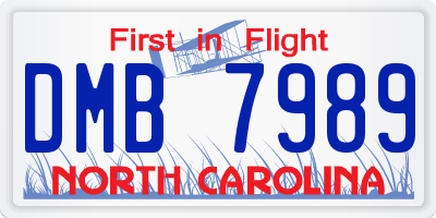 NC license plate DMB7989