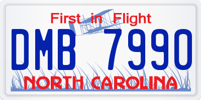NC license plate DMB7990