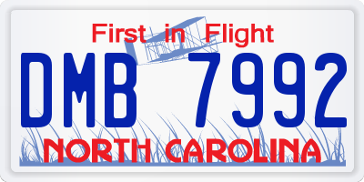 NC license plate DMB7992