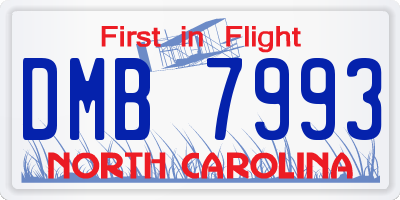 NC license plate DMB7993
