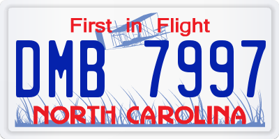 NC license plate DMB7997