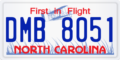 NC license plate DMB8051