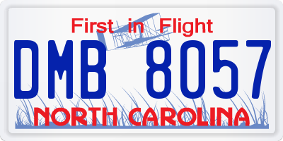NC license plate DMB8057
