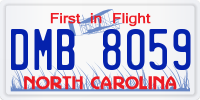 NC license plate DMB8059