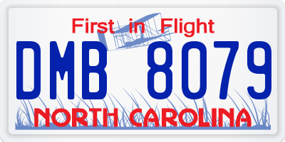 NC license plate DMB8079