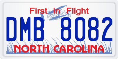 NC license plate DMB8082