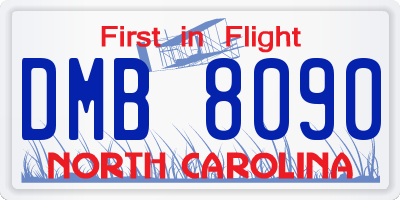 NC license plate DMB8090