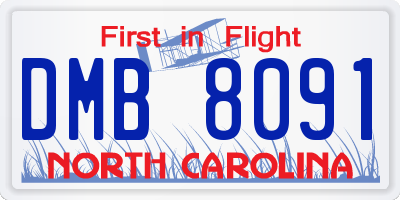 NC license plate DMB8091