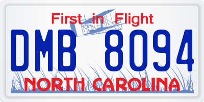 NC license plate DMB8094