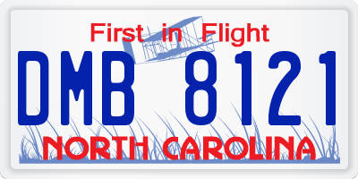 NC license plate DMB8121