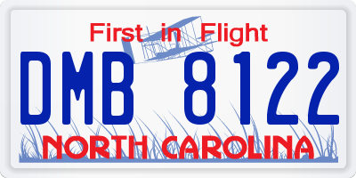 NC license plate DMB8122