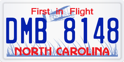 NC license plate DMB8148