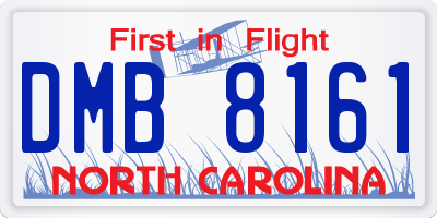 NC license plate DMB8161