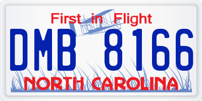 NC license plate DMB8166