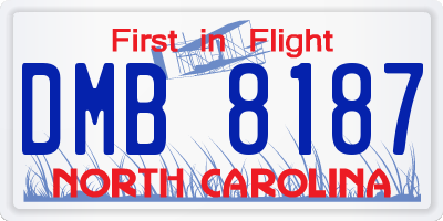 NC license plate DMB8187
