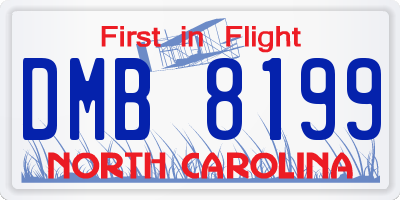 NC license plate DMB8199