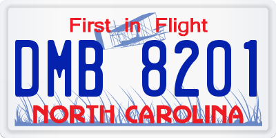 NC license plate DMB8201