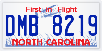 NC license plate DMB8219