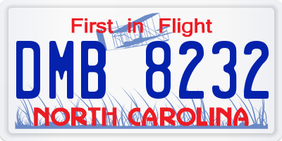 NC license plate DMB8232
