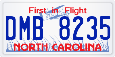 NC license plate DMB8235