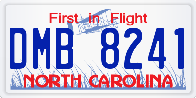 NC license plate DMB8241
