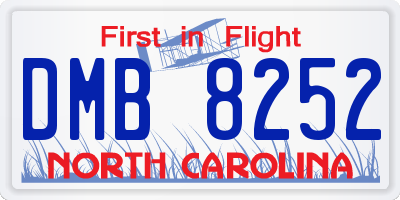 NC license plate DMB8252