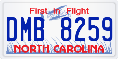 NC license plate DMB8259