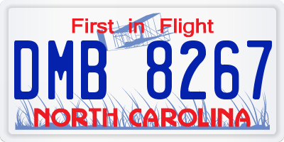NC license plate DMB8267