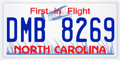 NC license plate DMB8269