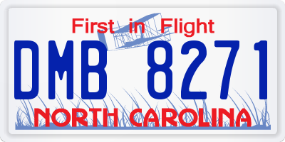 NC license plate DMB8271