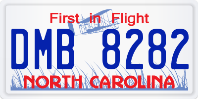 NC license plate DMB8282