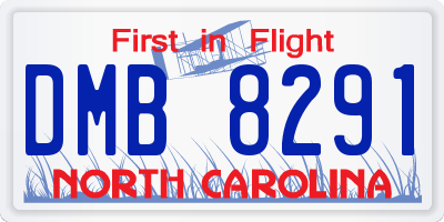 NC license plate DMB8291