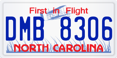 NC license plate DMB8306