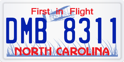 NC license plate DMB8311