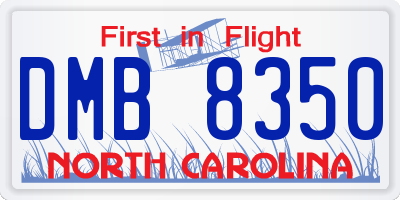 NC license plate DMB8350