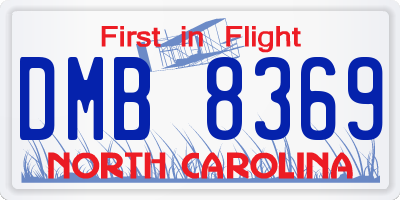 NC license plate DMB8369