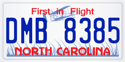 NC license plate DMB8385