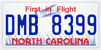 NC license plate DMB8399