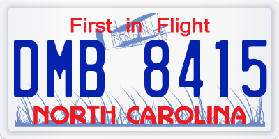 NC license plate DMB8415