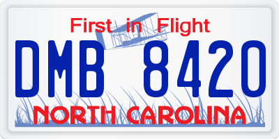 NC license plate DMB8420