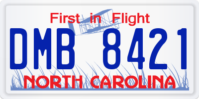 NC license plate DMB8421