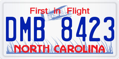 NC license plate DMB8423