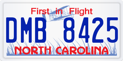 NC license plate DMB8425