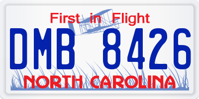 NC license plate DMB8426