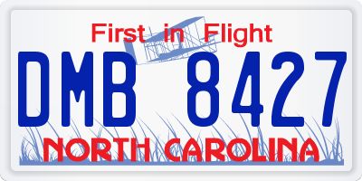 NC license plate DMB8427