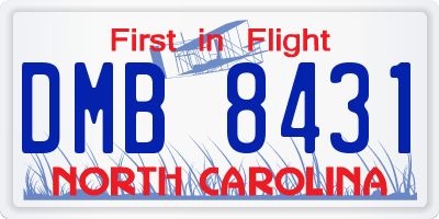NC license plate DMB8431