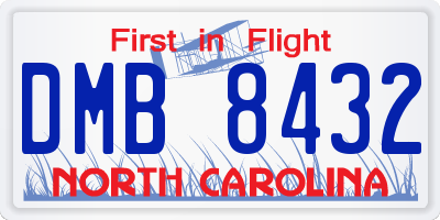 NC license plate DMB8432
