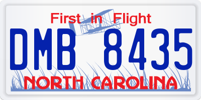 NC license plate DMB8435